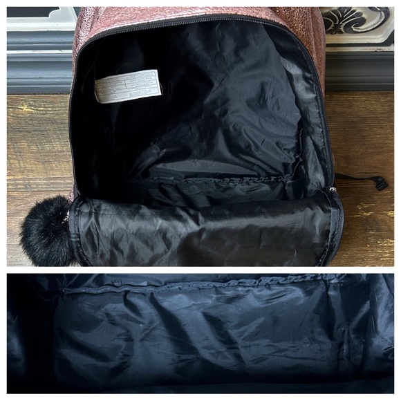 Justice Quilted Metallic Rose Gold Backpack - Picture 8 of 12